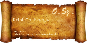 Orbán Szonja névjegykártya